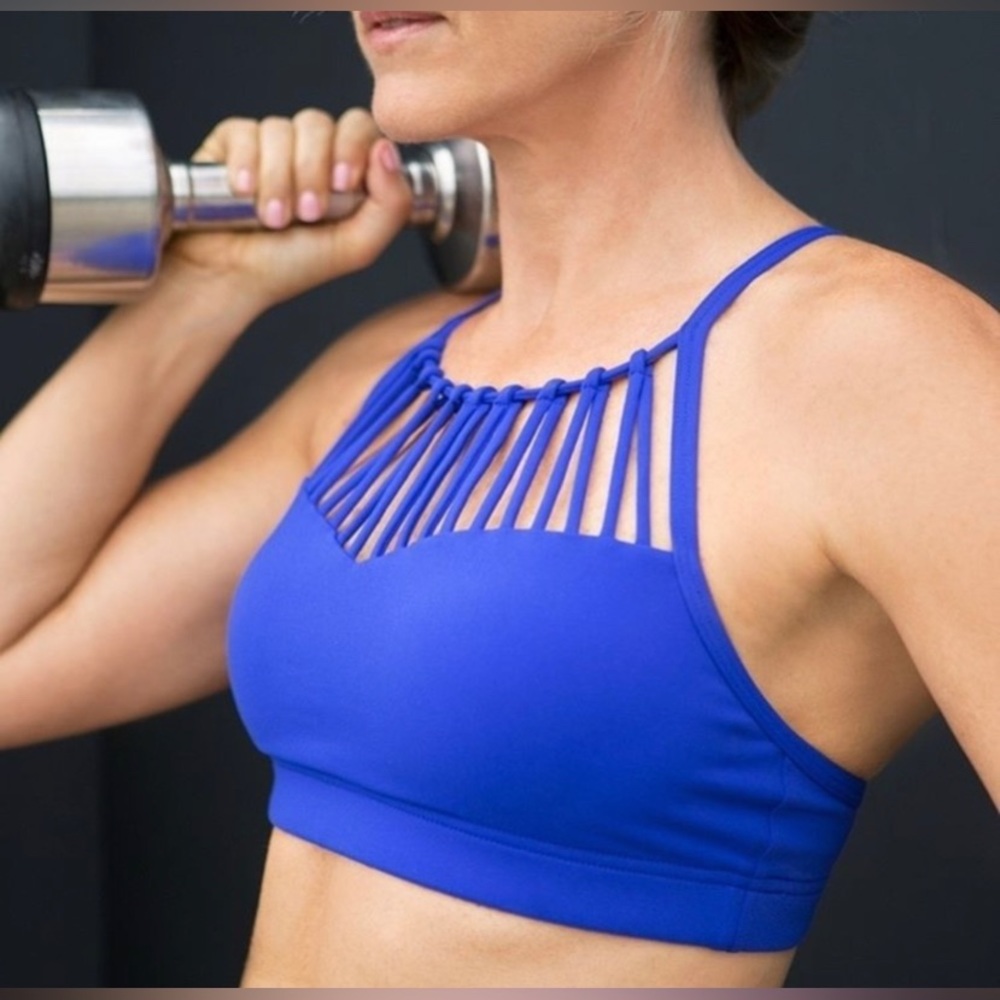 Lorna Jane Fortune Sports Bra. Blue. Medium.